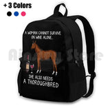 Thoroughbred And Wine Funny Horse Outdoor Hiking Backpack