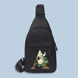 Golden Flower Letter Print Waist Pack Crossbody Chest Bag Unisex Hip Bum Bag