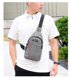 Men's Casual Chest Bag USB Charging Crossbody Shoulder Messenger Bag