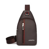 Men's Casual Chest Bag Waterproof Oxford Crossbody Shoulder Bag