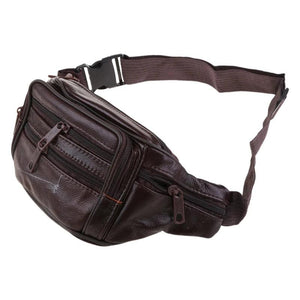 Men's Vintage Leather Messenger Bag Waist Pack