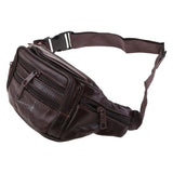 Men's Vintage Leather Messenger Bag Waist Pack