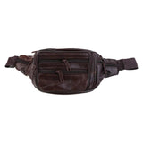 Men's Vintage Leather Messenger Bag Waist Pack