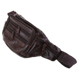 Men's Vintage Leather Messenger Bag Waist Pack