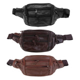 Men's Vintage Leather Messenger Bag Waist Pack