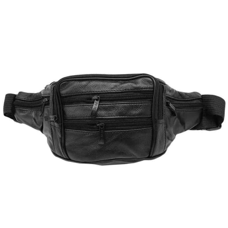 Men's Vintage Leather Messenger Bag Waist Pack