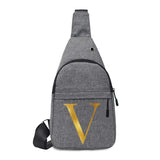 Men's Chest Bag Crossbody Bag 26 Letter Print Gym Bag Satchel