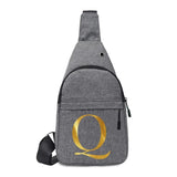Men's Chest Bag Crossbody Bag 26 Letter Print Gym Bag Satchel