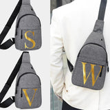 Men's Chest Bag Crossbody Bag 26 Letter Print Gym Bag Satchel