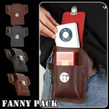 Men Leather Waist Bag Large Capacity Multi-layer Buckle Box Bag
