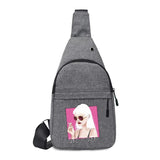 Men Crossbody Chest pack Waist bag Print Cycling Messenger Shoulder Bag