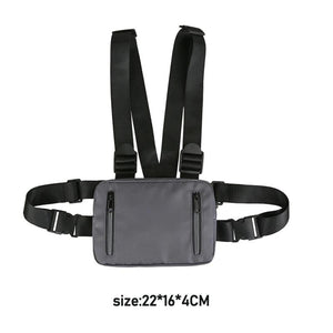 Streetwear Chest Bag Unisex Casual Vest Nylon Waist Pack 22x16x4cm