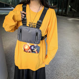Streetwear Chest Bag Unisex Casual Vest Nylon Waist Pack 22x16x4cm