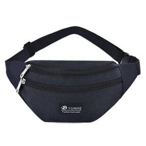 Waist Bag Three Zipper Pocket Men Chest Handbag Fanny Pack