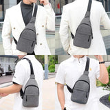 Men Shoulder Chest Pack Canvas Sling Bag Outdoor Sport