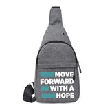 Men Shoulder Chest pack Phrase Print Handbags