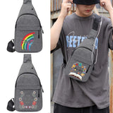 Men Leisure Bag Canvas Cross Body Waist bags Gym Chest Pack