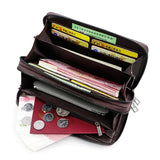 Men's Retro PU Leather Double Zipper Wallet