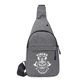 Men's Outdoor Skull Print Sling Bag for Hiking Camping Fishing