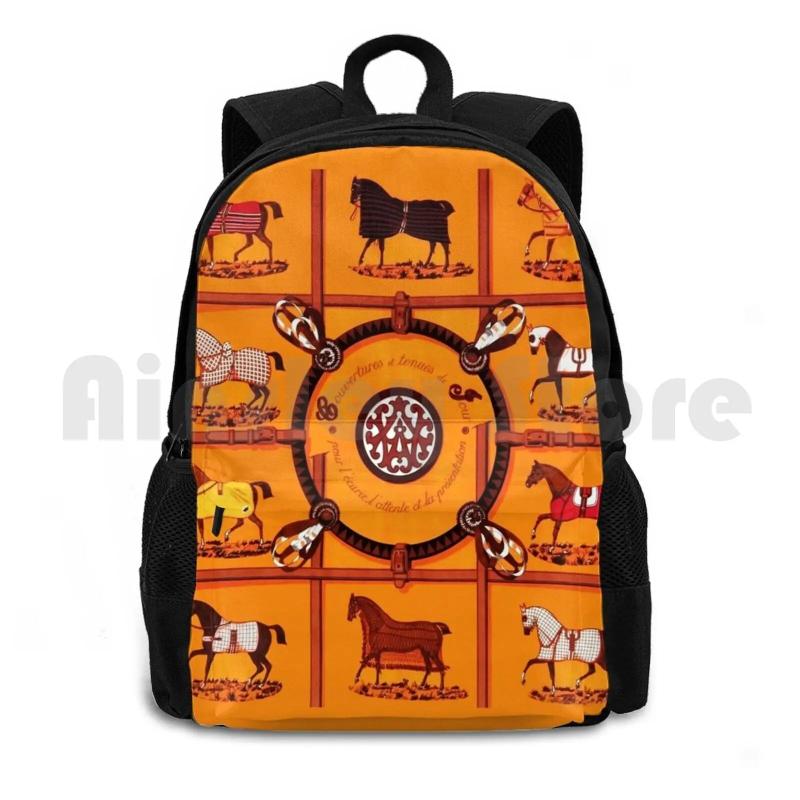 Horse Fabric Collection Outdoor Hiking Backpack Riding Climbing Sports Bag