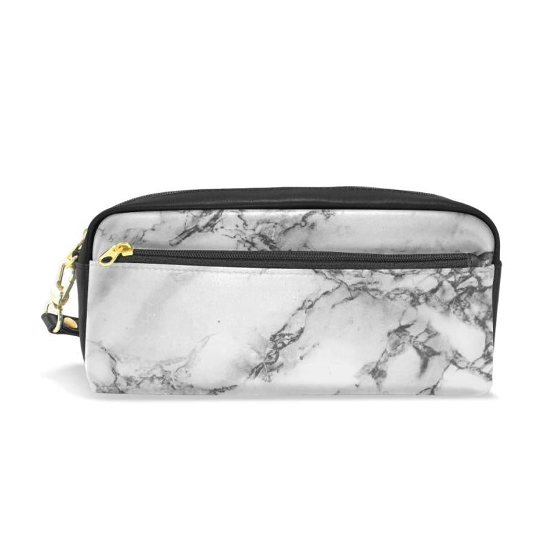 Marble Texture Pencil Case Stationery Pouch Bag Cosmetic Makeup Zipper Bag