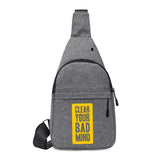 Phrase Print Crossbody Chest Pack Handbag