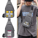 Phrase Print Crossbody Chest Pack Handbag