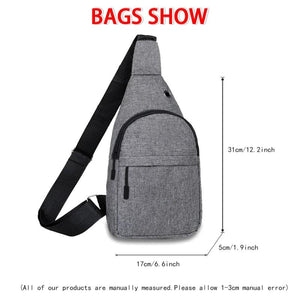 Men Canvas Chest Pack Backpack with Cross Chest Strap