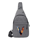 Men's 26 Letter Paint Chest Bag for Casual Walks