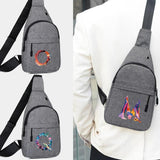 Men's 26 Letter Paint Chest Bag for Casual Walks