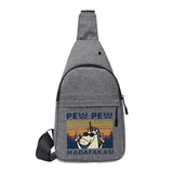 Men's Chest Bag Pew Print Outdoor Sport Travel Messenger Bag