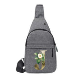 Letter Bag with Flowers Chest Bag Crossbody Bag for Men Women