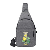 Letter Bag with Flowers Chest Bag Crossbody Bag for Men Women