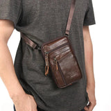 Leather Waist Packs Pocket Men's CellPhone Bags Man Sports Cross Shoulder Belt B