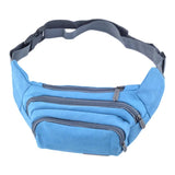 Canvas 3-Zipper Fanny Pack Waist Bag with Cell Phone Pouch