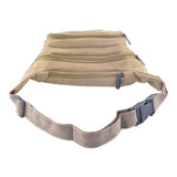 Canvas 3-Zipper Fanny Pack Waist Bag with Cell Phone Pouch