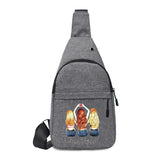 Men Shoulder Chest Bag USB Hole Printing Chest Messenger Bag