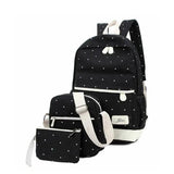 Canvas School Backpack for Girls Teenager Travel Bags