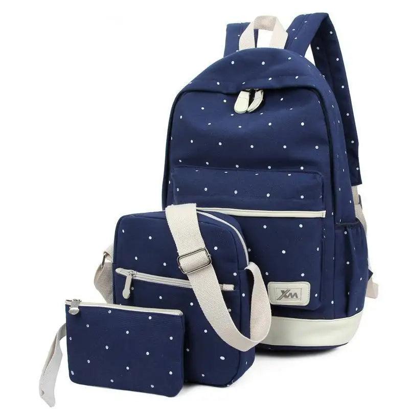 Canvas School Backpack for Girls Teenager Travel Bags