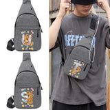 Canvas Shoulder Bag Crossbody Pack Small Bear Letter Print