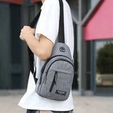 Waterproof Multifunction Men Chest Bag USB Charging Crossbody Pack