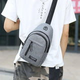 Waterproof Multifunction Men Chest Bag USB Charging Crossbody Pack