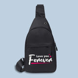 Phrase Pattern Waist Bag Fanny Pack Outdoor Sports Crossbody Bag
