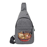 Men's Anti-Theft Travel Shoulder Bag with Japan Cat Print