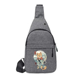 Men's Anti-Theft Travel Shoulder Bag with Japan Cat Print