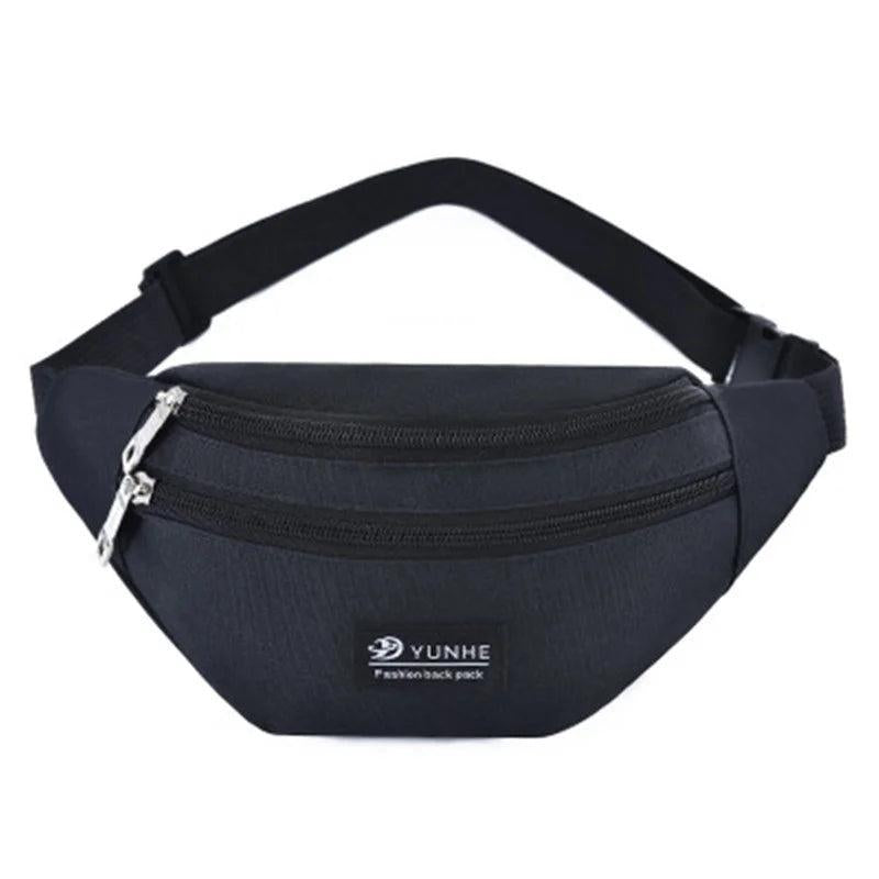 Waist Bag Women Three Zipper Pocket Men Chest Handbag Unisex Fanny Pack