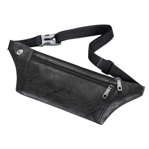 Men Shoulder Belt Bag Retro Casual PU Leather Phone Pouch Chest Crossbody Waist