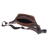 Men's Vintage Leather Messenger Bag Waist Pack Pouch Outdoor Hiking Motorcycle