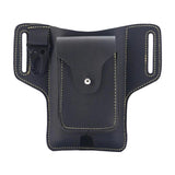 Men Waist Bag Belt Hanging Hip Pack Daily Flip Type PU Leather Outdoor Large