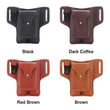 Men Waist Bag Belt Hanging Hip Pack Daily Flip Type PU Leather Outdoor Large